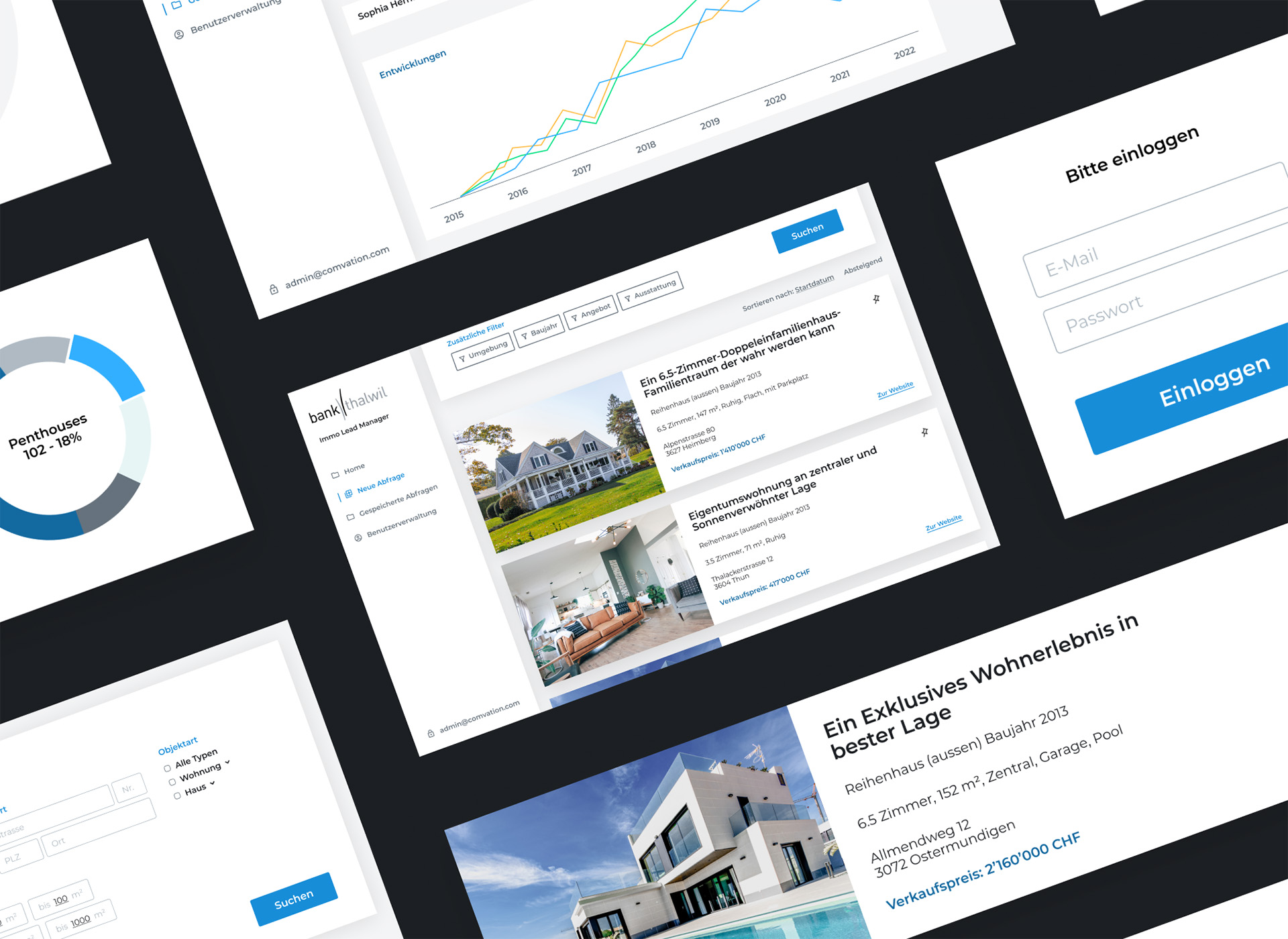 Internal Web app for real estate search - Bank Thalwil