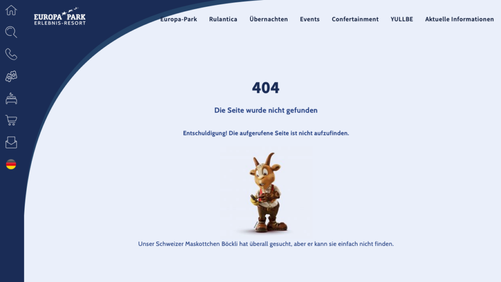 404-Fehlerseite Europapark